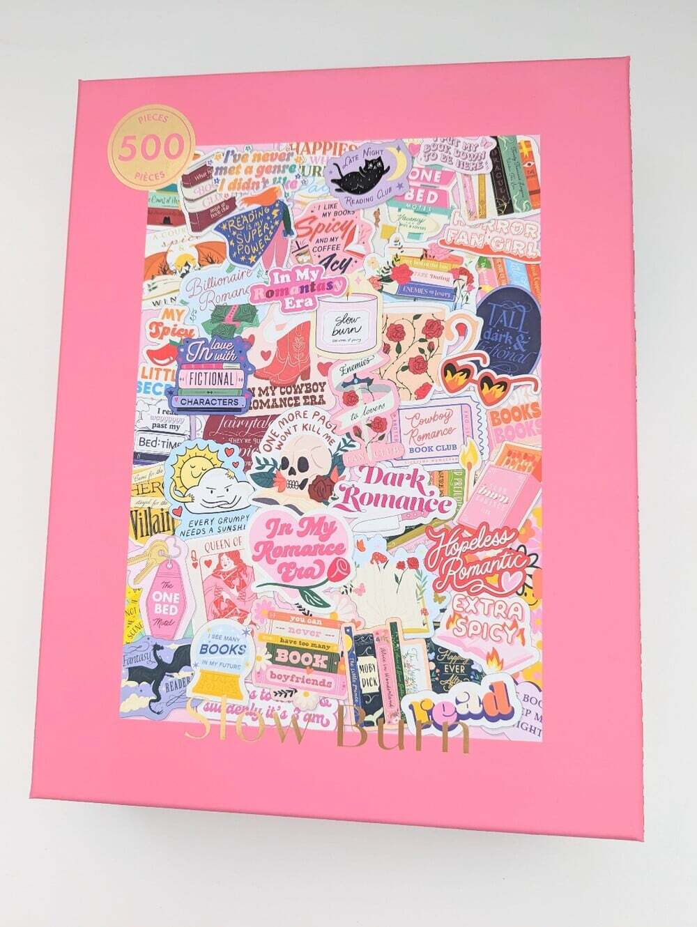 NEW IN BOX Hobbry "Slow Burn" Sticker & Label Collage 500-Piece Puzzle